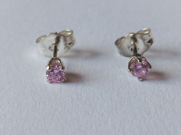 pinke zirkonia-silber-ohrringe